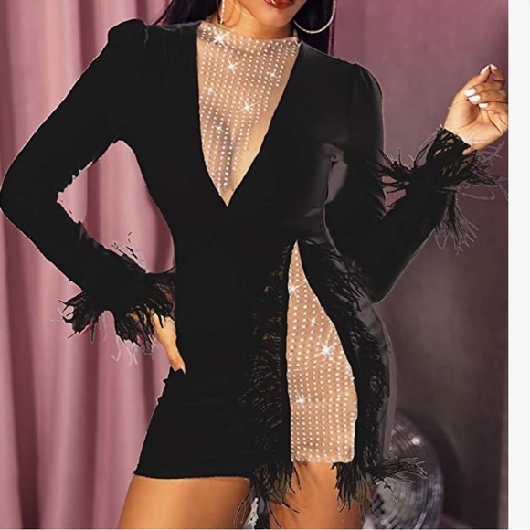 Sexy glitter, black dress. Size small - Picture 3 of 7